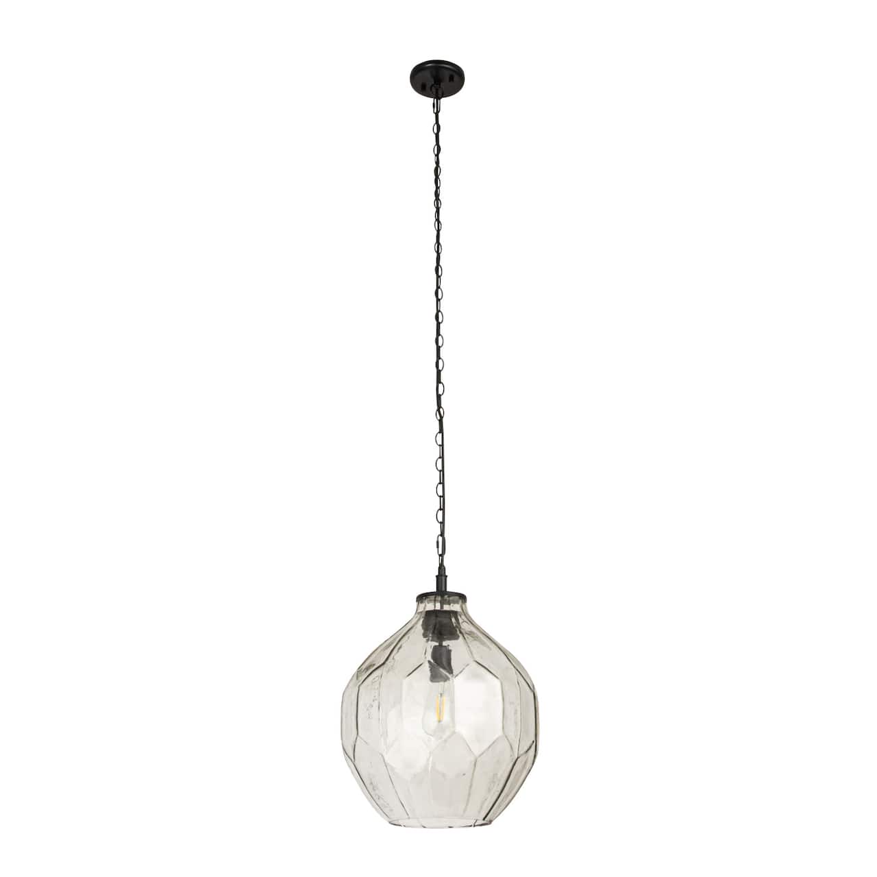 Hello Honey® Matte Black Oversized Geometric Glass Ceiling Light